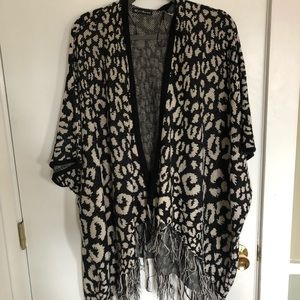 Leopard print sweater shawl